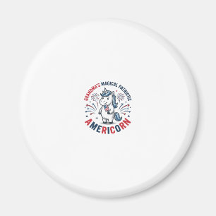 Oma patriottisch Americorn eenhoorn shirt ontwerp_ Magneet