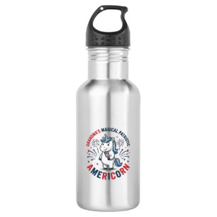 Oma patriottisch Americorn eenhoorn shirt ontwerp_ Waterfles