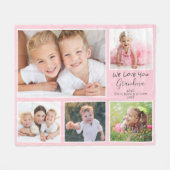 Oma Pink foto Fleece Deken (Voorkant (Horizontaal))