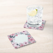 Oma roze bloemfoto kartonnen onderzetters (Insitu)