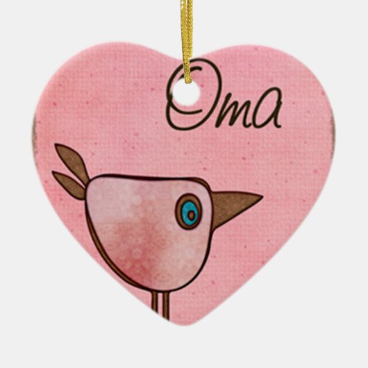 oma roze roodbaars keramisch ornament (Voorkant)