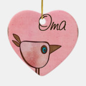 oma roze roodbaars keramisch ornament (Achterkant)