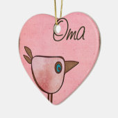 oma roze roodbaars keramisch ornament (Links)