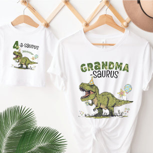 Oma-saurus Dinosaurus Thema Kids Verjaardagsfeest T-shirt