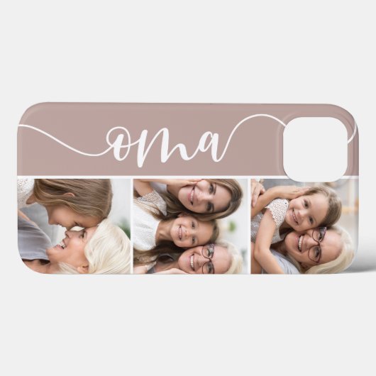 Oma Script Grandma Photo Collage Case-Mate iPhone Case (Achterkant (horizontaal))