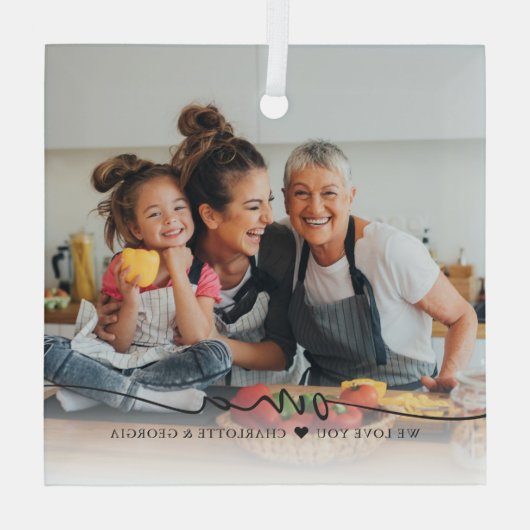 Oma Script Overlay | Wij houden van u Glas Ornament (Achterkant)