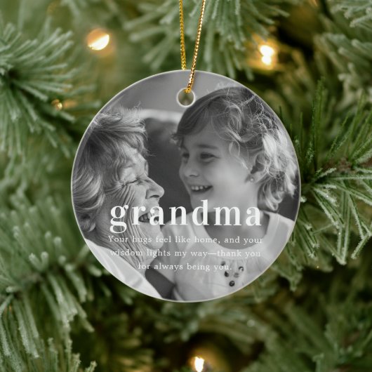 oma | Sentimentele foto KeepSake Kerstmis Keramisch Ornament (Boom)
