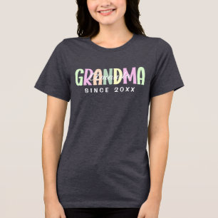 Oma Sinds 20XX Modern Eenvoudig Gepersonaliseerd Tri-Blend Shirt