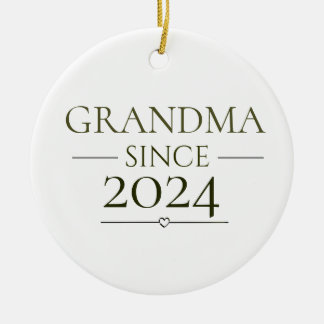 Oma Sinds Gepersonaliseerd Jaar Minimalistisch Fam Keramisch Ornament