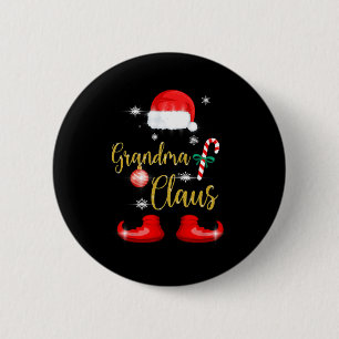 Oma Sinterklaas Leuk Familie Kerstmis Pjs voor G Ronde Button 5,7 Cm