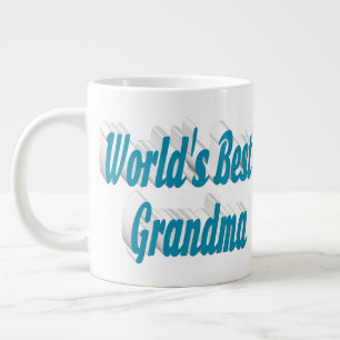 Oma sky blue halve typografie Moederdag Extra Grote Beker