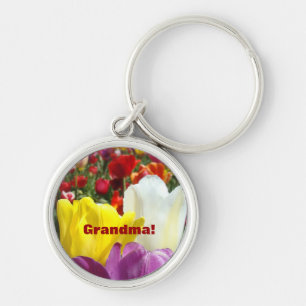 Oma! sleutelhanger Tulpen Bloemen Lente