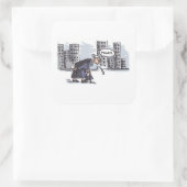 Oma Spitting! stad w woord vierkant grote stickers (Tas)