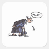 Oma Spitting! vierkante grote stickers (Voorkant)