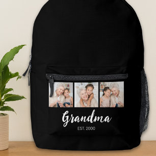 Oma Stelde Modern Schrift 3 Foto Zwart Bedrukte Rugzak