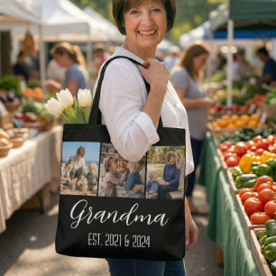 Oma Stelde Zwart 3 Foto Wit Schrift Tot Draagtas