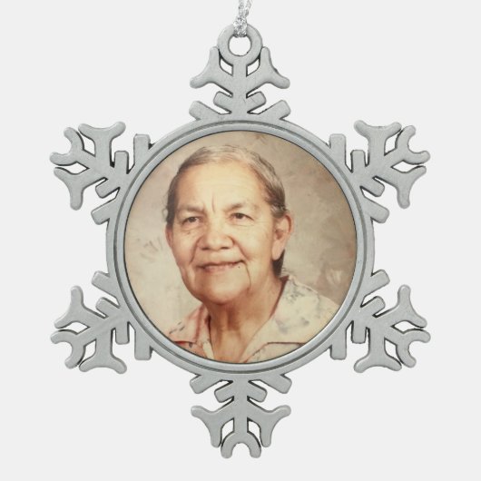 Oma Sylvia Huerta Tin Sneeuwvlok Ornament (Voorkant)