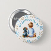 Oma te zijn | Baby shower van Baby en Dachshund Ronde Button 5,7 Cm (Voorkant /achterkant)