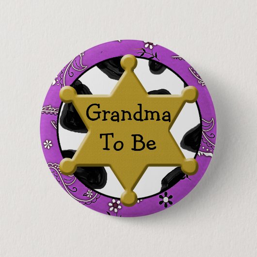 Oma to Be Blue Bandanna Baby shower Button (Voorkant)