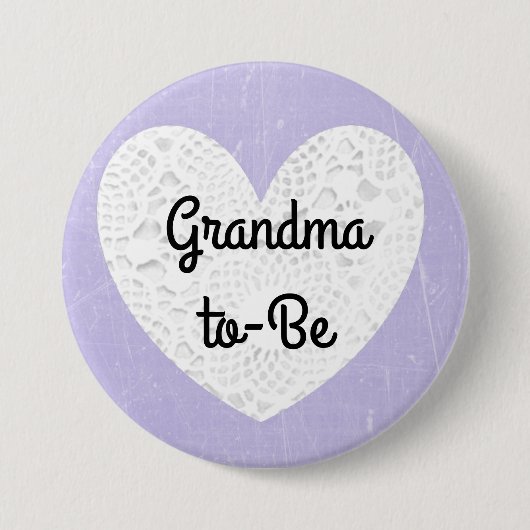 Oma-to-be lavendel Button voor Baby shower (Voorkant)