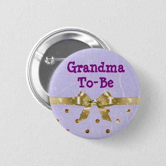 Oma-to-be lavendel en gouden Baby showers Button (Voorkant /achterkant)