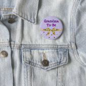 Oma-to-be lavendel en gouden Baby showers Button (In situ)