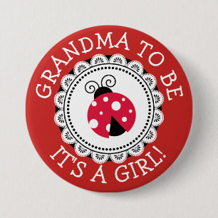 "Oma to be" rode lieveheersbeestje Baby shower But Ronde Button 7,6 Cm