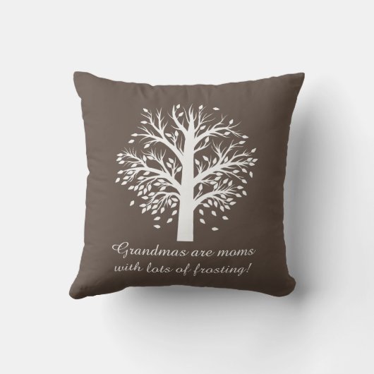 Oma Tree, wit op tape, 8 namen en data Kussen (Achterkant)