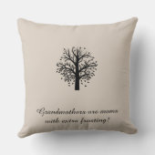 Oma Tree, zwart op Ecru, 8 namen en data Kussen (Achterkant)