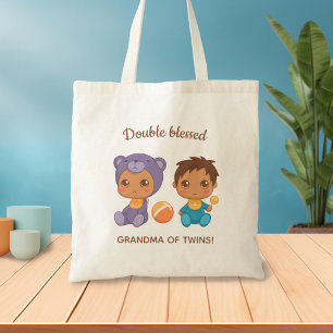 Oma Twins Baby Boy Paars Beer Jumpsuit pak Tote Bag