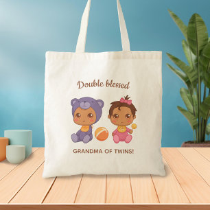 Oma Twins Baby Girl Paars Beer Jumpsuit Tote Bag