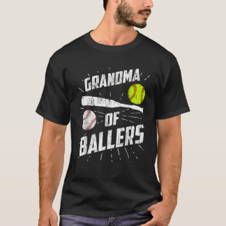 oma van Ballers Funny Baseball Softball Mothers T-shirt