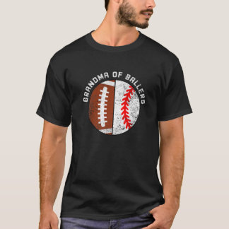 oma van Ballers Funny Football Baseball Grandma T-shirt