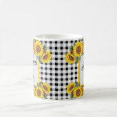 Oma van Bride Gepersonaliseerd Gingham Sunflower Koffiemok (Center)