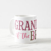 Oma van Bride Gift Pink Black Leopard Print Koffiemok (Voorkant links)