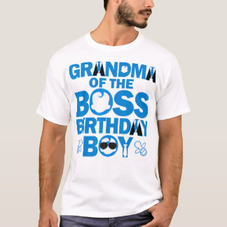 Oma van de baas verjaardagsjongen Baby familiefees T-shirt