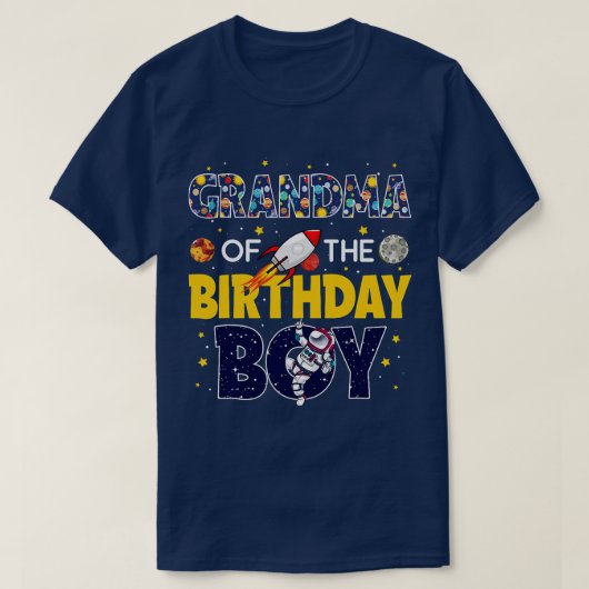 Oma van de Birthday Boy Buitenspace mama T-shirt (Design voorkant)