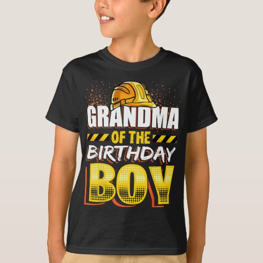 Oma van de Birthday Boy Construction Birthday T-shirt (Voorkant)