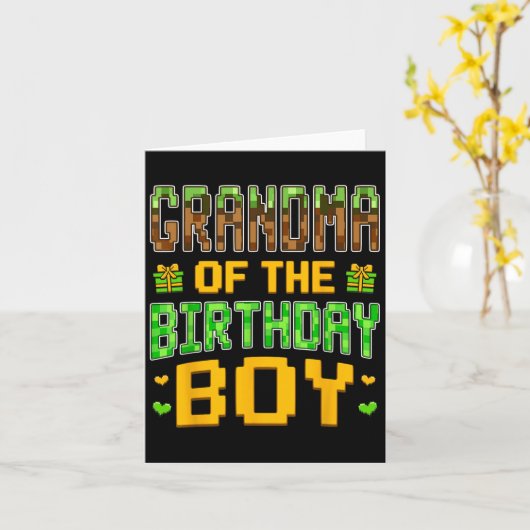 Oma van de Birthday Boy Video Gamer Birthday P Kaart (Gele Bloem)