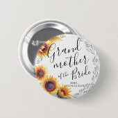Oma van de Bride | Zonnebloemen bruiloft Ronde Button 5,7 Cm (Voorkant /achterkant)