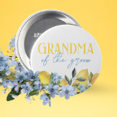 Oma van de bruidegom citroen bruidsfeest knop ronde button 5,7 cm