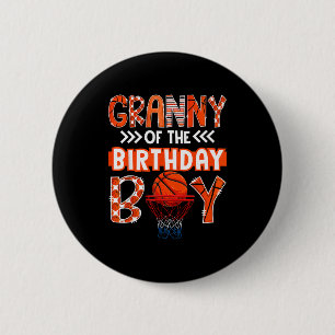 Oma van de jarige basketballiefhebber Matchi Ronde Button 5,7 Cm