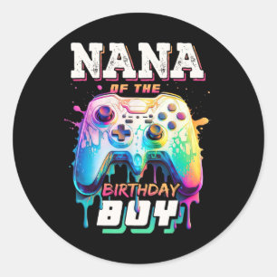 Oma van de jarige jongen bijpassende videogame geb ronde sticker