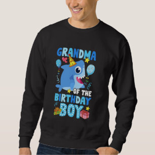 Oma van de jarige jongen haai oceaan thema Fami Trui