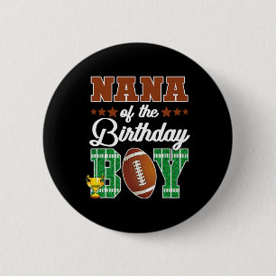 Oma van de jarige jongen voetbalfeest gezinsmat ronde button 5,7 cm