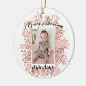 Oma van de kerstfoto van de kleinkind keramisch ornament (Links)