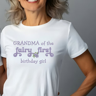 Oma van de Paarse Fee Eerste Bes Verjaardag T-shirt