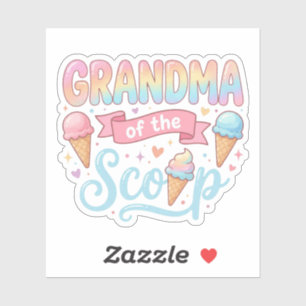 Oma van de schep ijs gender reveal sticker
