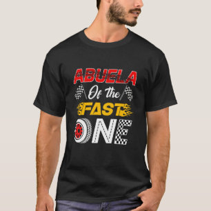 Oma van de snelle eerste verjaardag raceauto famil t-shirt
