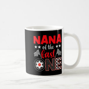 Oma van de snelle jarige 1e raceauto familie koffiemok